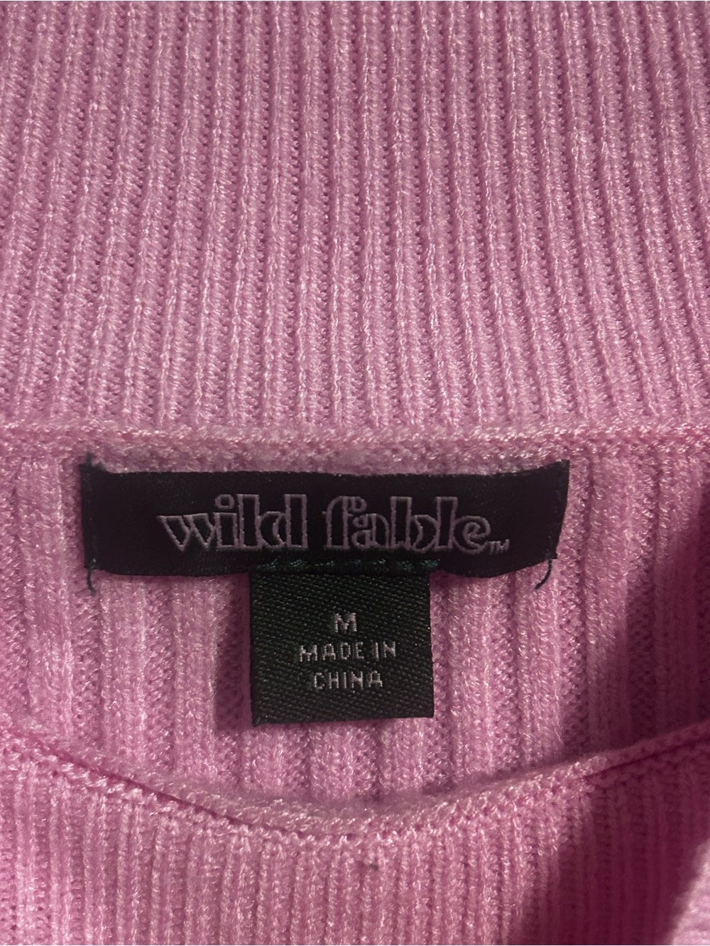 Wild Fable Pink Ribbed Women's cropped Sweater